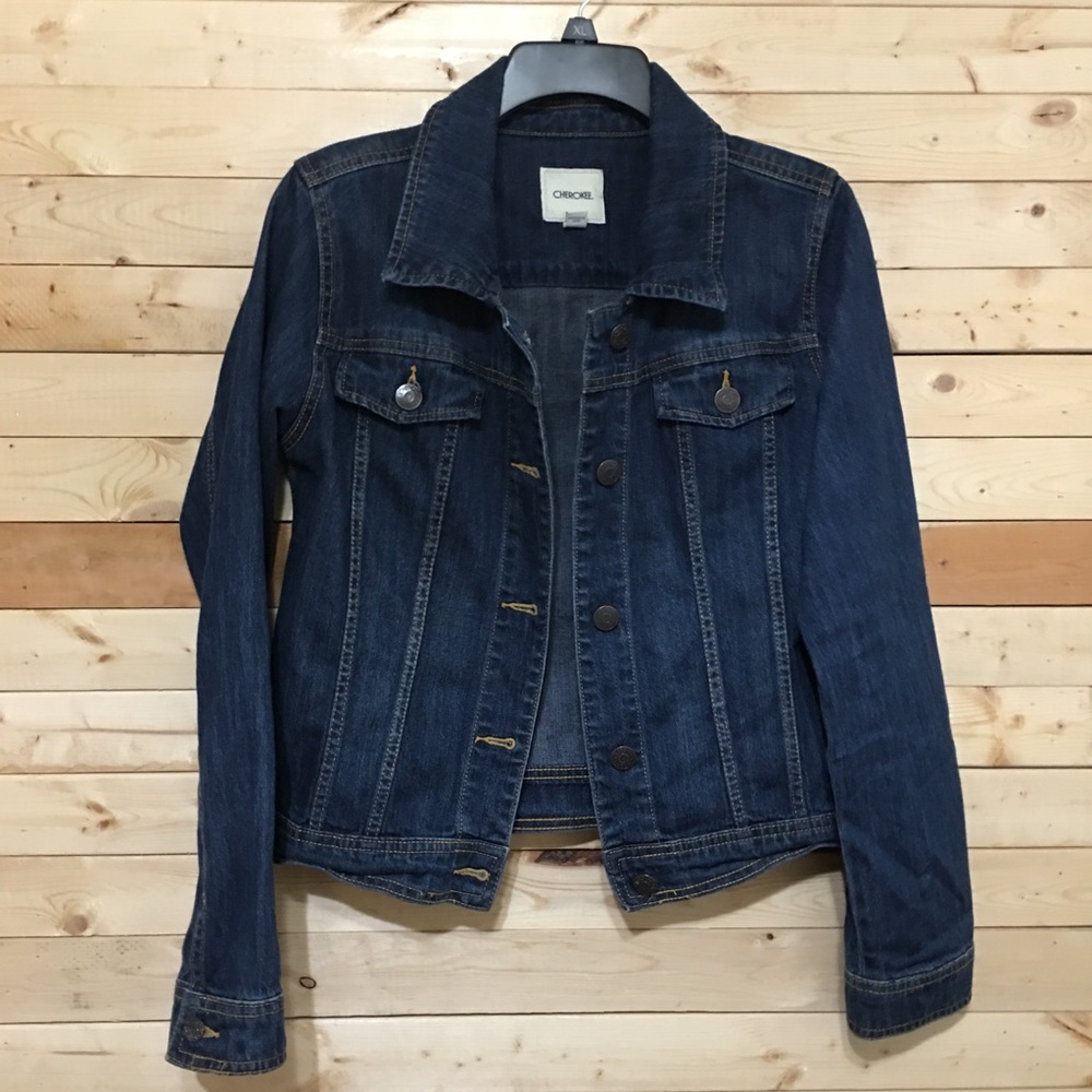 Cherokee Children Dark Wash Girls Denim Jean Jacket kids size XL ( 14/16)